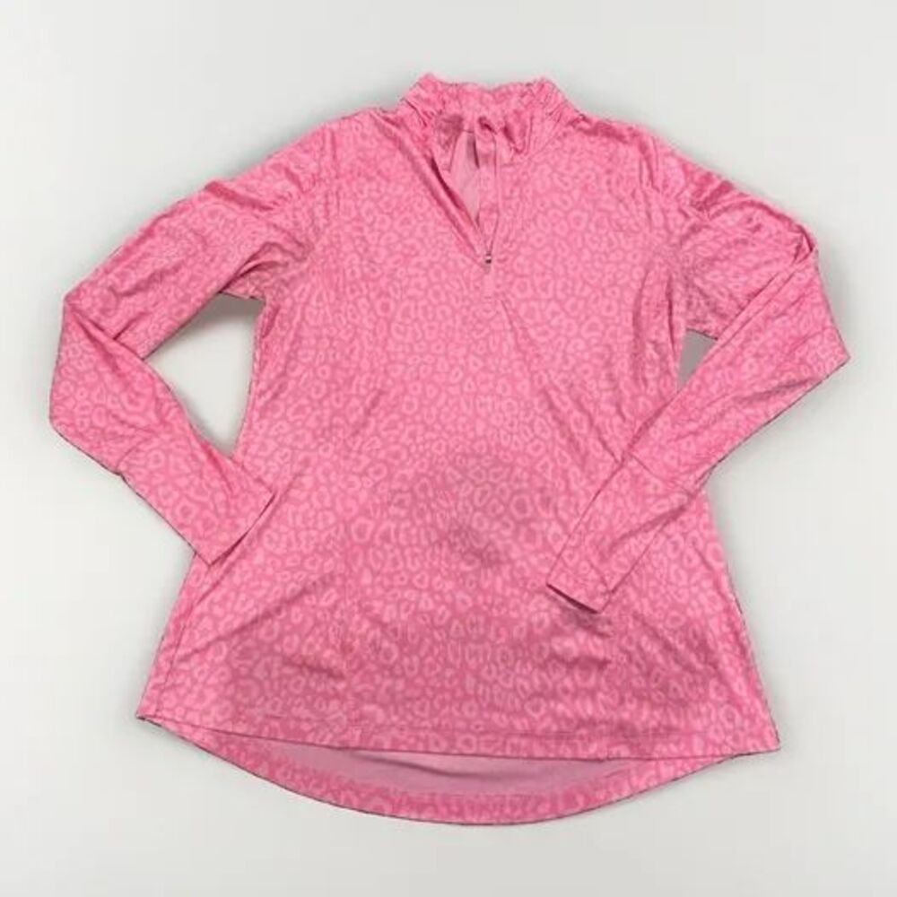 Danskin Now Womens Pink XL 16-18 Quarter Zip Long Sleeve Athletic Pullover Shirt